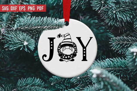 JOY Gnome | Christmas Ornament SVG | Christmas Gnome SVG SVG Irina Ostapenko 