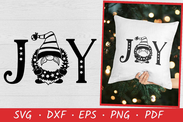 JOY Gnome | Christmas Ornament SVG | Christmas Gnome SVG SVG Irina Ostapenko 