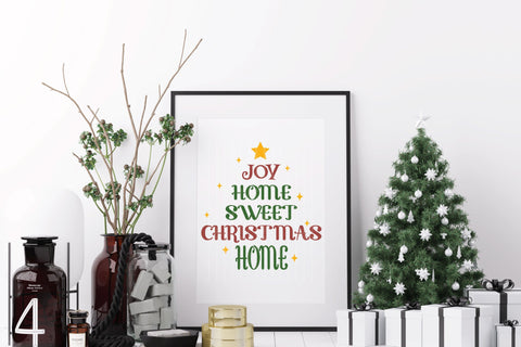 Joy Home Sweet Christmas Home - SVG, PNG, DXF, EPS SVG Elsie Loves Design 