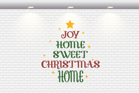Joy Home Sweet Christmas Home - SVG, PNG, DXF, EPS SVG Elsie Loves Design 