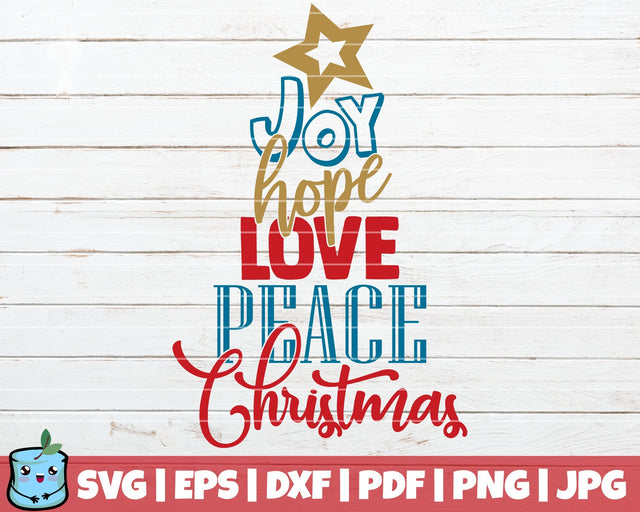 Joy Hope Love Peace Christmas SVG MintyMarshmallows 