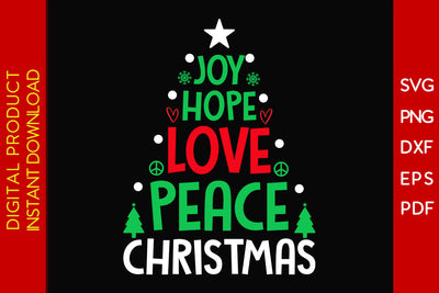 Joy Hope Love Peace Christmas SVG PNG PDF Cut File SVG Creativedesigntee 