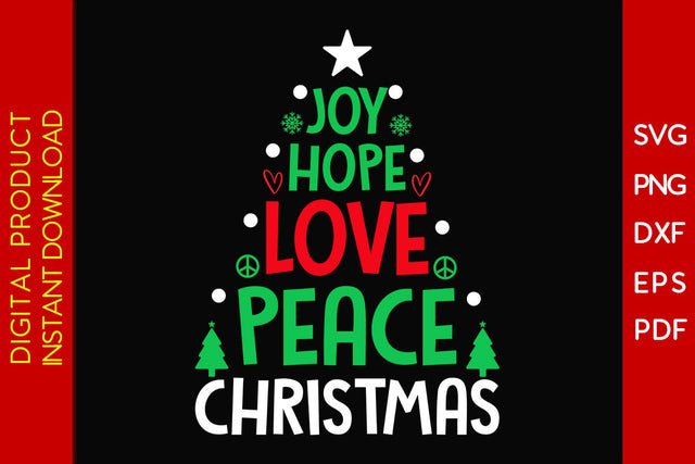 Joy Hope Love Peace Christmas SVG PNG PDF Cut File SVG Creativedesigntee 