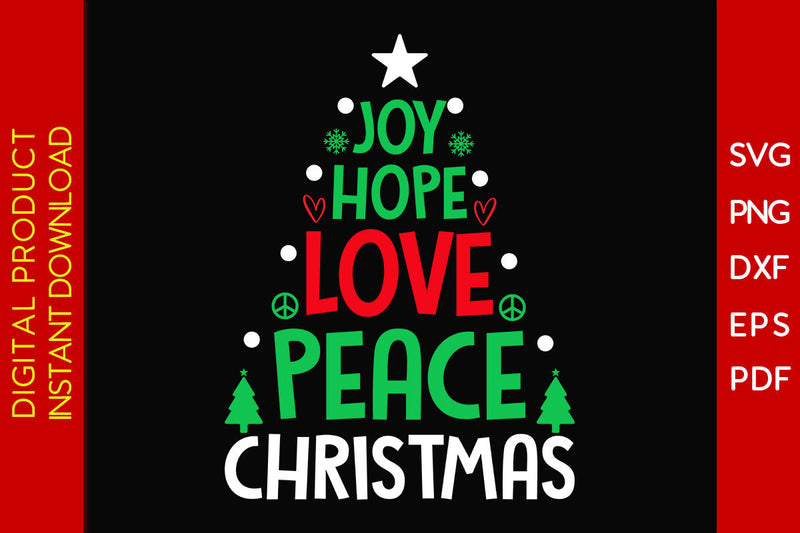 Joy Hope Love Peace Christmas Svg Png Pdf Cut File - So Fontsy