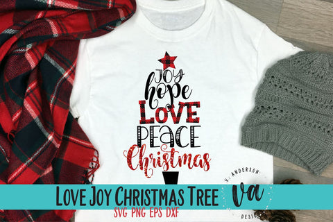 Joy Hope Love Peace Christmas SVG SVG V. Anderson Designs 