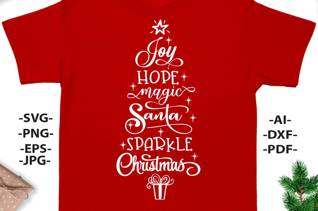 Joy hope magic sparkle Santa Christmas Svg, Christmas sign Svg, Christmas Tree svg, Christmas Shirts, Merry Christmas Svg SVG 1uniqueminute 