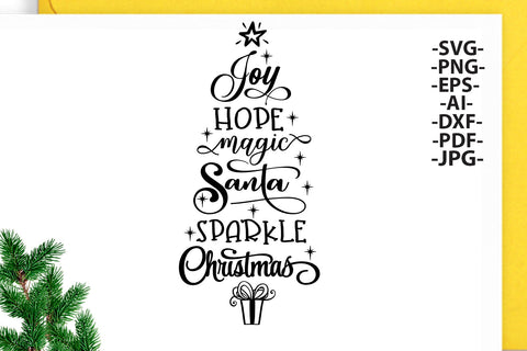 Joy hope magic sparkle Santa Christmas Svg, Christmas sign Svg, Christmas Tree svg, Christmas Shirts, Merry Christmas Svg SVG 1uniqueminute 