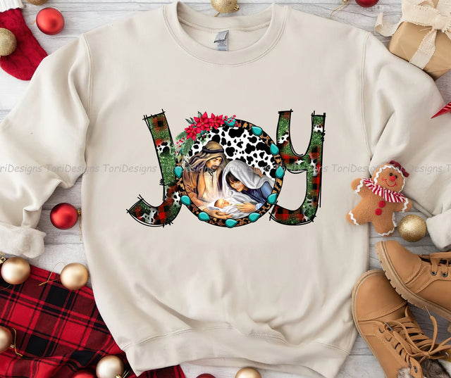 Joy Jesus Christmas PNG Sublimation Design Sublimation ToriDesigns 