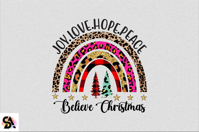Joy Love Hope Peace Believe Christmas Sublimation SVGArt 