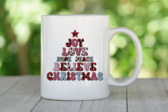 Joy Love Hope Peace Believe Christmas Sublimation SVGista 