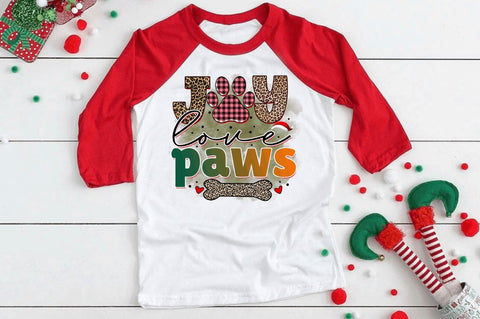 Joy love paws Sublimation PNG, Sublimation Christmas Dog Design Sublimation Regulrcrative 