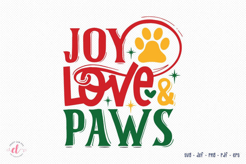 Joy Love & Paws SVG - Christmas Dog SVG SVG CraftLabSVG 