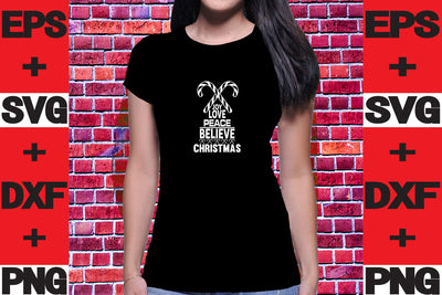 Joy Love Peace Believe Christmas SVG svgteam 