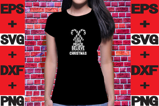 Joy Love Peace Believe Christmas SVG svgteam 
