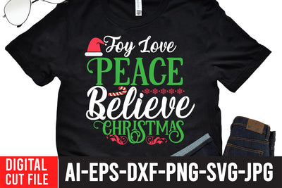 Joy Peace Believe Christmas SVG Cut File SVG BlackCatsMedia 