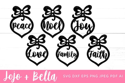 Joy SVG, Christmas Ornament svg, Hope SVG, Faith Svg, Noel Svg, Christmas Quotes SVG, Christmas Gift png, Christmas Sign DXF, Christmas Svgs, Christmas Shirt Svg SVG Jojo&Bella 