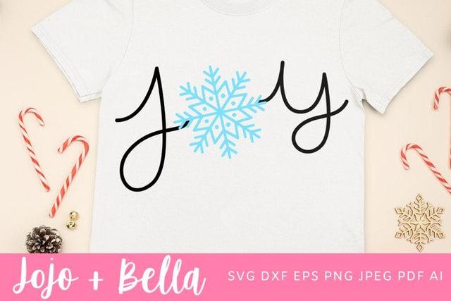 Joy SVG, Snowflake SVG, Christmas SVG, Christmas Gift png, Christmas Sign DXF, Christmas Svgs, Christmas Ornament svg, Christmas Shirt Svg SVG Jojo&Bella 