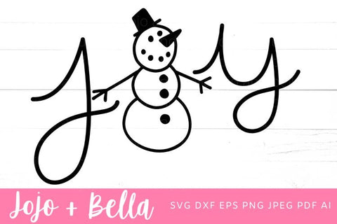 Joy SVG, Snowman SVG, Christmas SVG, Christmas Gift png, Christmas Sign DXF, Christmas Svgs, Christmas Ornament svg, Christmas Shirt Svg SVG Jojo&Bella 