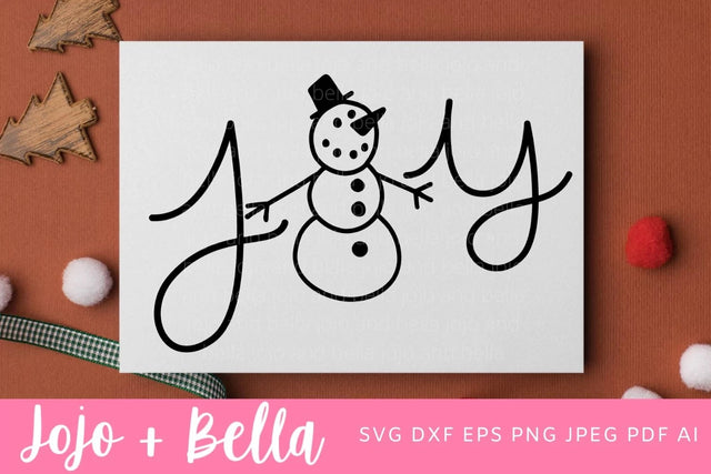 Joy SVG, Snowman SVG, Christmas SVG, Christmas Gift png, Christmas Sign DXF, Christmas Svgs, Christmas Ornament svg, Christmas Shirt Svg SVG Jojo&Bella 