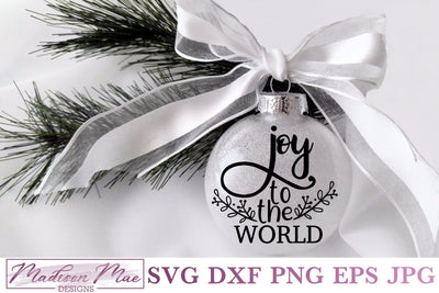 Joy To The World, Christmas Ornament SVG SVG Madison Mae Designs 