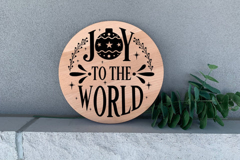 Joy to the World, Christmas Round Sign SVG SVG CraftLabSVG 