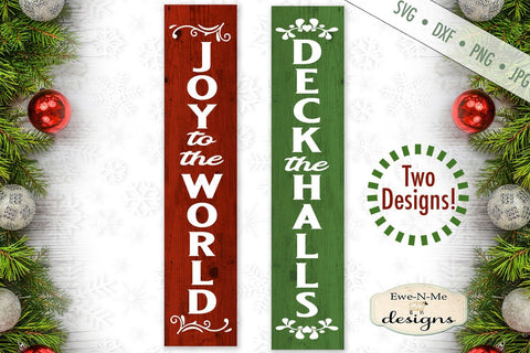Joy To The World - Deck The Halls - Christmas - Vertical - SVG SVG Ewe-N-Me Designs 