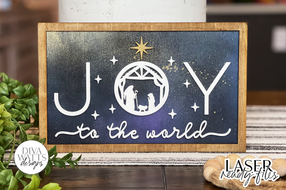 Joy To The World Glowforge SVG | Christmas Nativity Scene Design - So ...