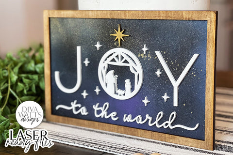 Joy To The World Glowforge SVG | Christmas Nativity Scene Design SVG Diva Watts Designs 