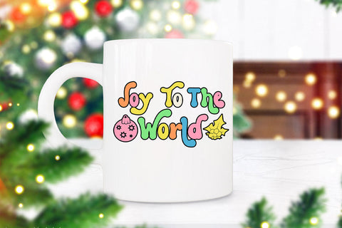 Joy To The World Groovy Christmas Sublimation I Retro PNG Sublimation Happy Printables Club 