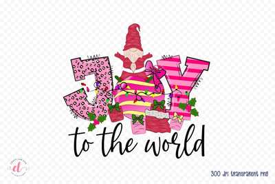 Joy to the World | Pink Christmas PNG Sublimation Sublimation CraftLabSVG 
