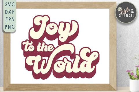 Joy to the World Retro SVG SVG Style and Stencil 