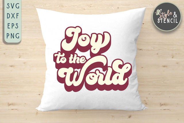 Joy to the World Retro SVG SVG Style and Stencil 