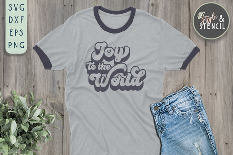 Joy to the World Retro SVG SVG Style and Stencil 