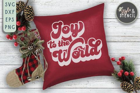 Joy to the World Retro SVG SVG Style and Stencil 