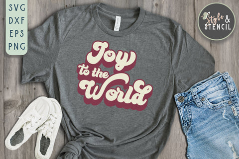 Joy to the World Retro SVG SVG Style and Stencil 