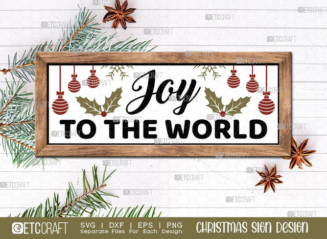 Joy To The World Sign SVG Cut File | Merry Christmas Svg | Horizontal Sign | Christmas Door Hanger | Farmhouse Decor Svg | Christmas Sign | Christmas Wood Sign Design SVG ETC Craft 