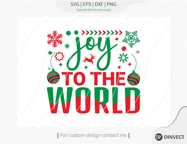 Joy to the world SVG Cut File, Christmas SVG, Funny Christmas Shirt SVG, Kids Christmas SVG, Merry and Bright SVG, Christmas T-shirt Design, T-shirt Design, Quote Design, SVG Dinvect 