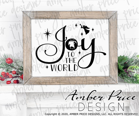 Joy to the world SVG PNG DXF | Christmas Nativity Scene SVG | Christian Christmas SVGs SVG Amber Price Design 