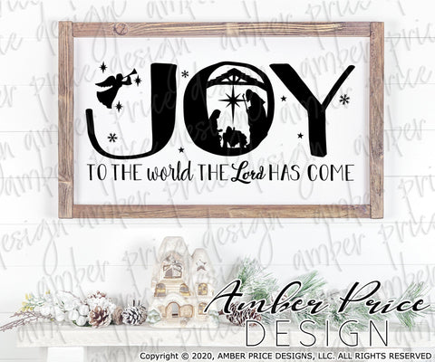 Joy to the world the Lord has come SVG PNG DXF | Christmas Nativity Scene SVG | Christian Christmas SVGs SVG Amber Price Design 