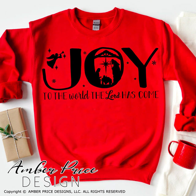 Joy to the world the Lord has come SVG PNG DXF | Christmas Nativity Scene SVG | Christian Christmas SVGs SVG Amber Price Design 
