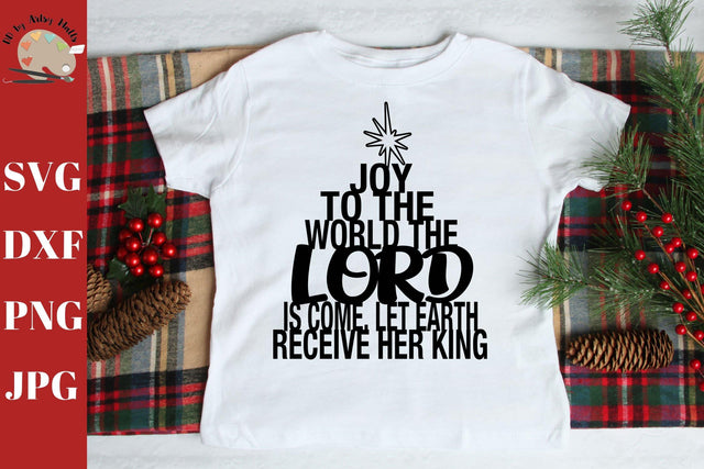 Joy to the World the Lord is Come svg CUT file svg dxf png, svg decal, Christmas svg design, Christmas Christian saying svg, Christmas tree SVG The Artsy Spot 