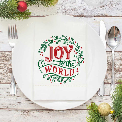 Joy to the World with branches round circle Christmas SVG SVG Chameleon Cuttables 