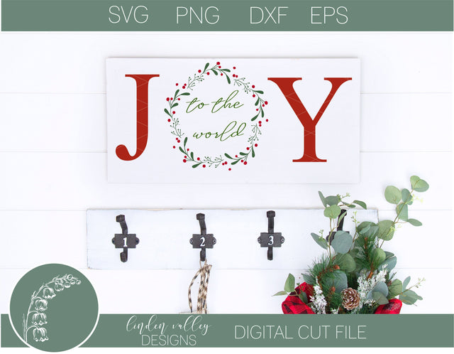 Joy To The World Wreath SVG SVG Linden Valley Designs 