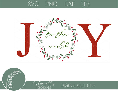 Joy To The World Wreath SVG SVG Linden Valley Designs 