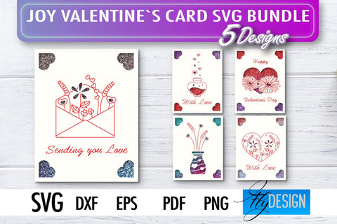Joy Valentine’s Day Card SVG | Paper Cut SVG | Love Design SVG Fly Design 