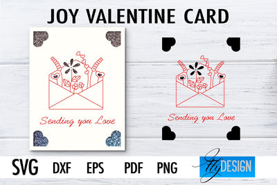 Joy Valentine’s Day Card SVG | Paper Cut SVG | Love Design SVG Fly Design 