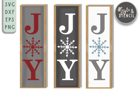 Joy Vertical Porch Sign SVG SVG Style and Stencil 