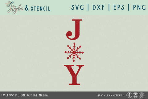 Joy Vertical Porch Sign SVG SVG Style and Stencil 