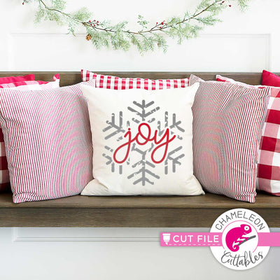 Joy Vintage frosty snowflake distressed svg png dxf SVG Chameleon Cuttables 