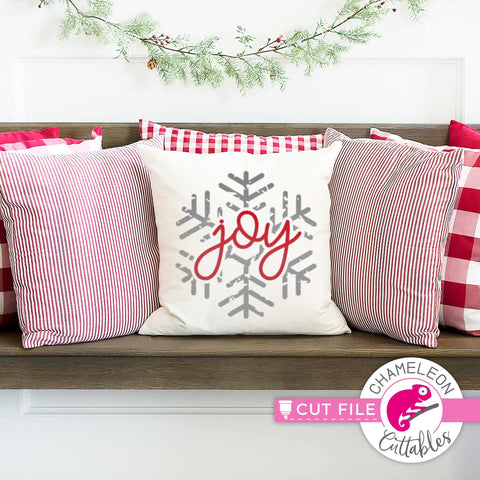 Joy Vintage frosty snowflake distressed svg png dxf SVG Chameleon Cuttables 